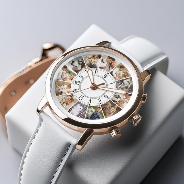 Reloj De Pulsera Collage de 12 Personalizados de fotografía (Inspiration mockup (not actual product))