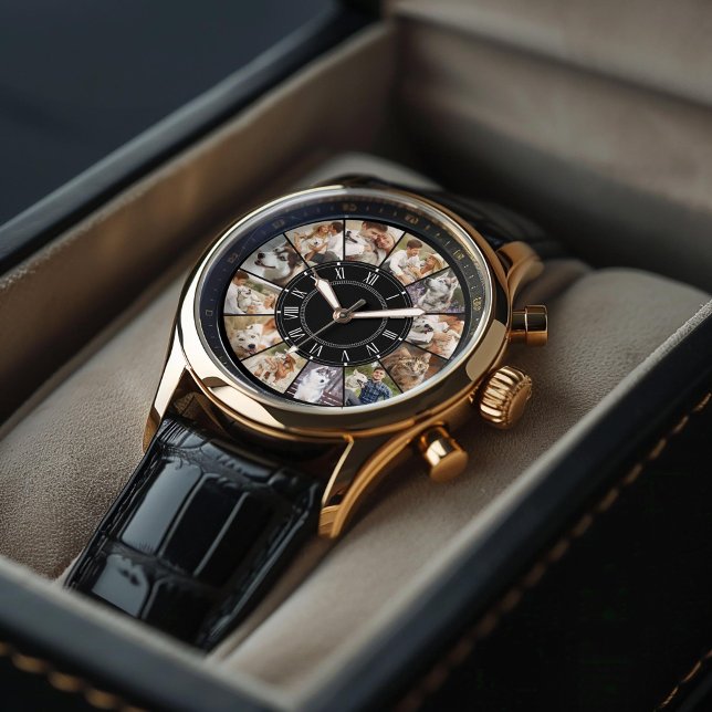 Reloj De Pulsera Collage de 12 Personalizados de fotografía (Inspiration mockup (not actual product))