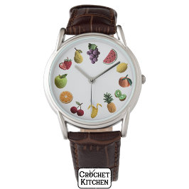 Reloj De Pulsera Collage de crochet de frutas con cuadrilátero de a