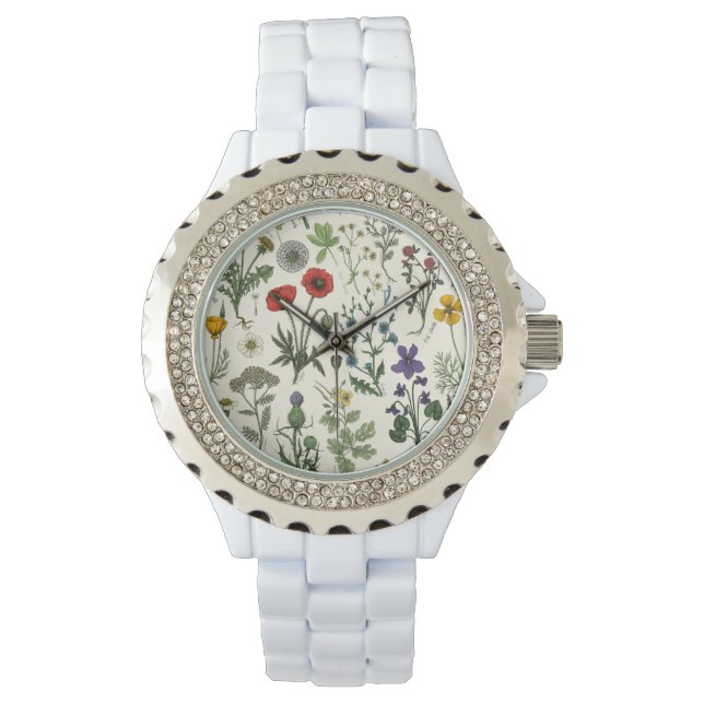 Reloj De Pulsera Collage de flores silvestres (Anverso)