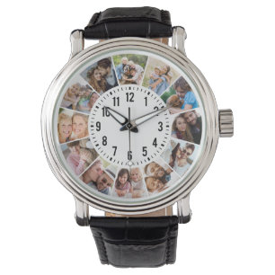 Reloj De Pulsera Collage de fotos 12 personalizado moderno