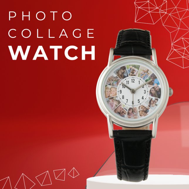 Reloj De Pulsera Collage de fotos 12 personalizado moderno (Subido por el creador)