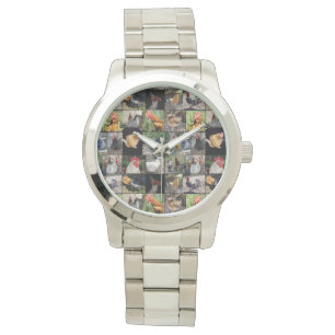 Reloj De Pulsera Collage de fotos De Pollos Y Gallos,