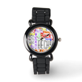 Reloj De Pulsera Collage de nombres personalizados personalizado pe