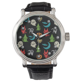 Reloj De Pulsera Collage de Purpurinas de personajes adorables de H