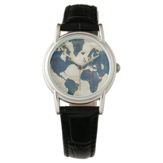 Reloj De Pulsera Collage del Mapa Mundial (Anverso)