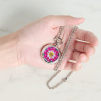 Collarette rosa y blanca Dahlia Floral