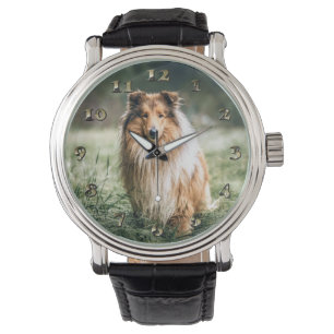 Reloj De Pulsera Collie en la pradera tosca