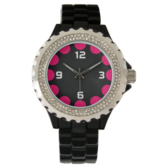 Reloj De Pulsera Color Crescent - Neon Red on Black (Anverso)
