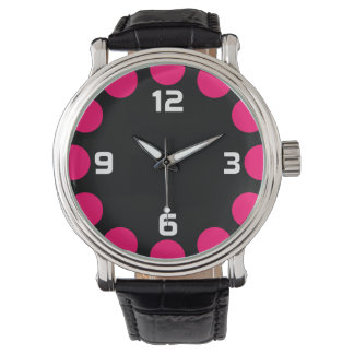 Reloj De Pulsera Color Crescent - Neon Red on Black