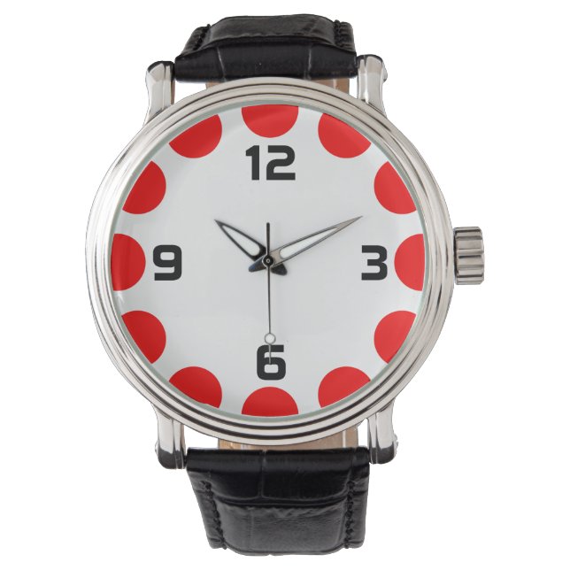 Reloj De Pulsera Color Crescent - rojo sobre blanco (Anverso)