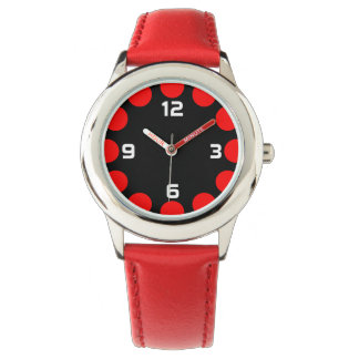 Reloj De Pulsera Color Crescent - rojo sobre negro