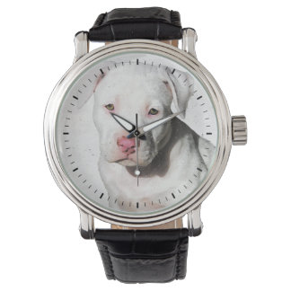 Reloj De Pulsera Color de agua azul blanco Pitbull Marcas de marea 