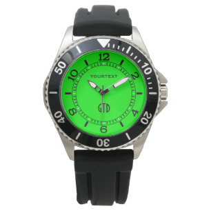 Reloj De Pulsera Color de neón verde personaliza esto