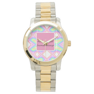Reloj De Pulsera Color del agua del arcoiris añadir nombre mensaje 