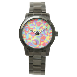 Reloj De Pulsera Color del arcoiris Mano Dibujo Patrón de Doodle de