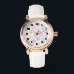 Reloj De Pulsera Color del patrón de donut<br><div class="desc">Un reloj con un patrón deliciosamente divertido. Ilustracion de donuts de color rosa pastel y verde con salpicaduras y glaseado.</div>