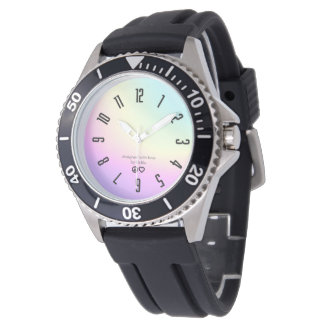 Reloj De Pulsera Color Gradiente Paz y Amor Watch