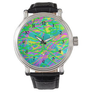 Reloj De Pulsera Color Mis sueños Scribble Patrón Artesanía expresi