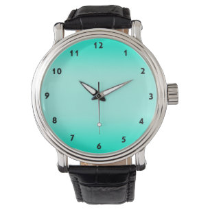 Reloj De Pulsera Color moderno de gradiente de color turquesa simpl