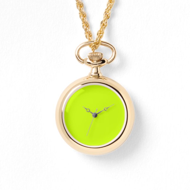 Reloj De Pulsera Color sólido amarillo neón | Clásica | Elegante (Anverso)