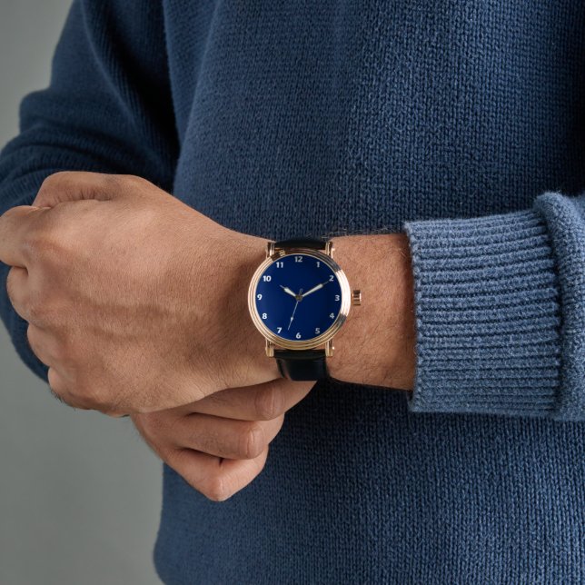 Reloj De Pulsera Color sólido azul real (Muñeca)