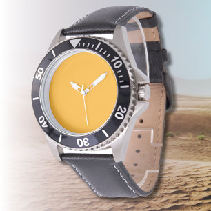 Reloj De Pulsera Color sólido de mandarina Clásica Elegante