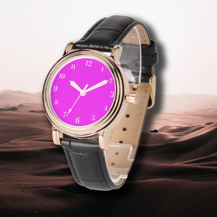 Reloj De Pulsera Color sólido fucsia   Clásico Elegante