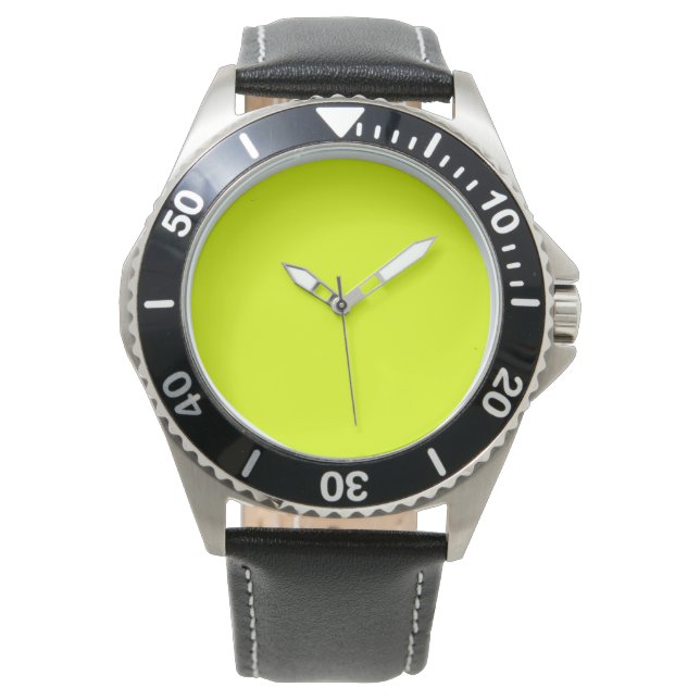 Reloj De Pulsera Color sólido Neon Chartreuse | Clásica (Anverso)