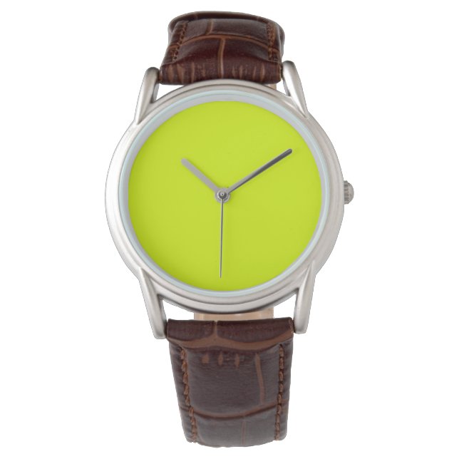 Reloj De Pulsera Color sólido Neon Chartreuse | Clásica (Anverso)