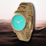 Reloj De Pulsera Color sólido neón turquesa | Clásica<br><div class="desc">Neon Turquoise - Presenta el encanto eterno del diseño de color sólido: una fascinante mezcla de forma clásica y elegante simplicidad. Este diseño es una celebración del poder y la belleza que se encuentran en un solo tono impactante. El diseño de color sólido, exuberante sofisticación, abarca la esencia del minimalismo,...</div>