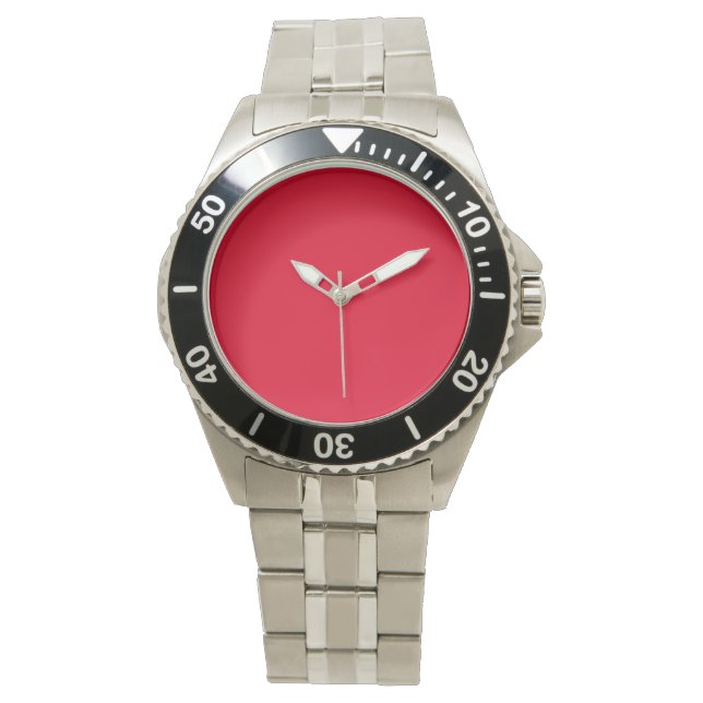 Reloj De Pulsera Color sólido rojo Cadmio (Anverso)