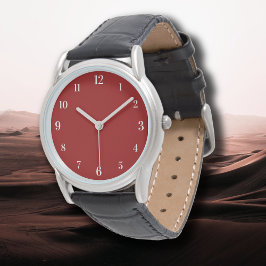 Reloj De Pulsera Color sólido rojo Crimson | Clásica | Elegante