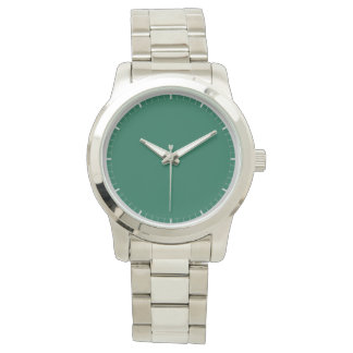 Reloj De Pulsera Color sólido total verde con incrementos marcados