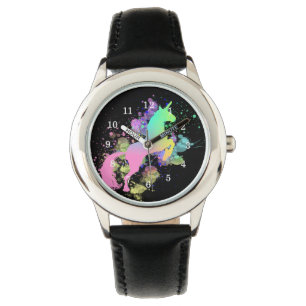 Reloj De Pulsera Color Splash Fantasy Rainbow Unicorn