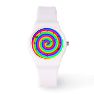 Reloj De Pulsera Colores arcoiris. Espiral brillante y colorida.
