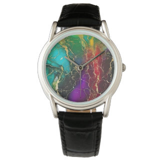 Reloj De Pulsera Colores arcoiris Tote de tinta de alcohol