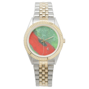 Reloj De Pulsera Colores contrastantes rojos y verdes