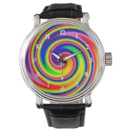 Reloj De Pulsera Colores de arcoiris brillantes en espiral flujo co