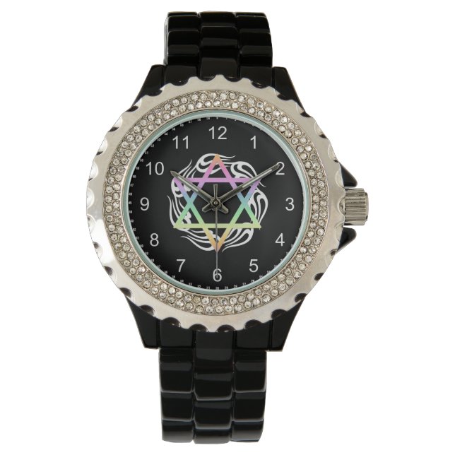 Reloj De Pulsera Colores de estrellas judías (Anverso)