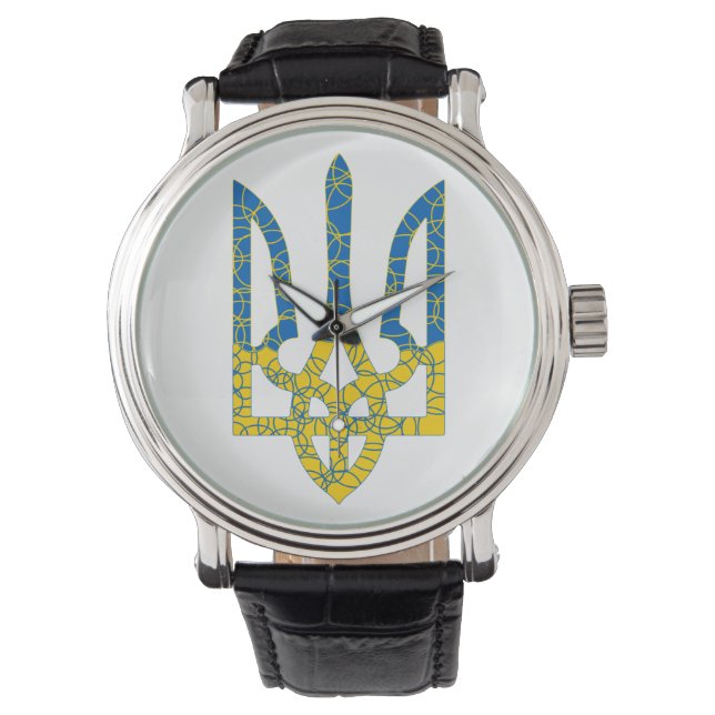 Reloj De Pulsera Colores de la bandera de Ucrania con textura de tr (Anverso)