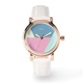Reloj De Pulsera Colores pasteles iniciales de monograma eWatch