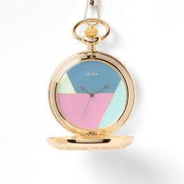 Reloj De Pulsera Colores pasteles iniciales de monograma eWatch