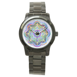 Reloj De Pulsera Colores psicodélicos del Universo de Mandala