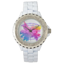 Reloj De Pulsera Colores vibrantes salpicaduras Salmo 91