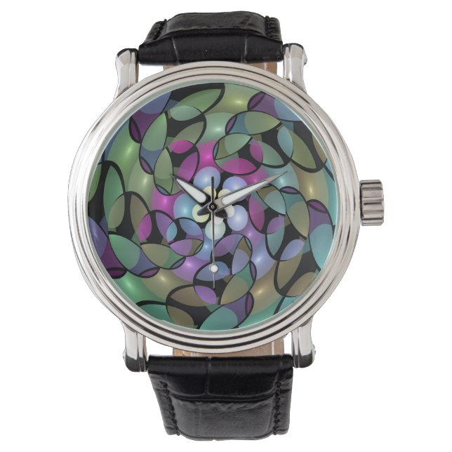 Reloj De Pulsera Colorful Movements Abstract Striking Fractal Art (Anverso)