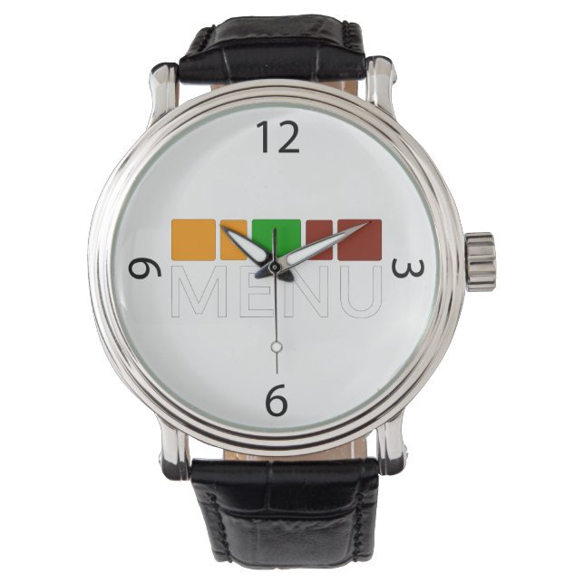Reloj De Pulsera Colorful Squares Menu Text Graphic (Anverso)