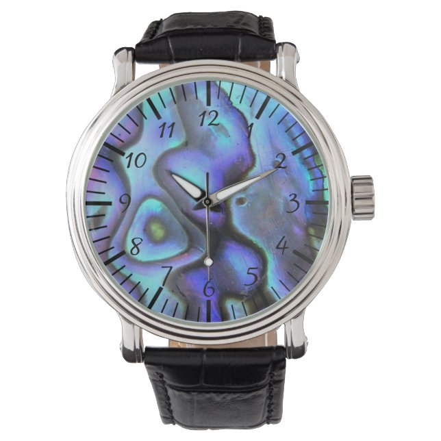 Reloj De Pulsera Colorida concha de Abalone, hermosa naturaleza (Anverso)