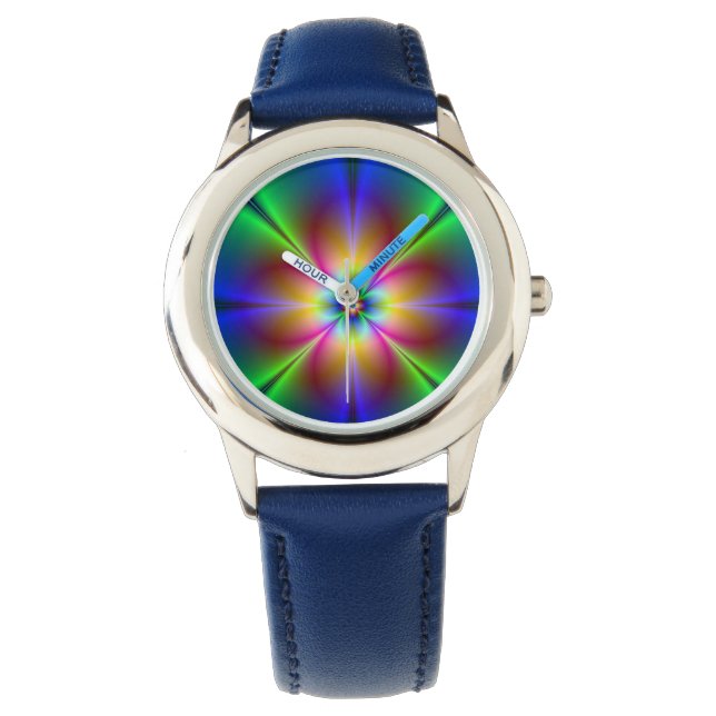 Reloj De Pulsera Colorida Neon Daisy (Anverso)
