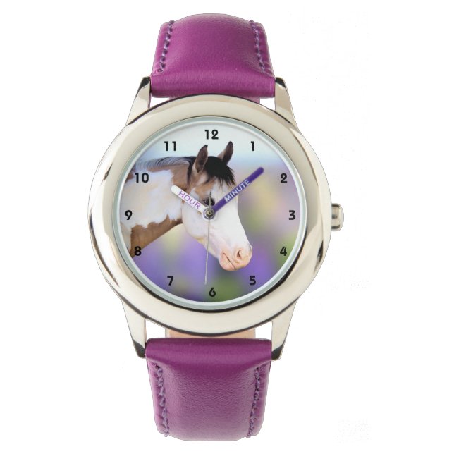 Reloj De Pulsera Colorida pintura de niños de caballos vigilar (Anverso)